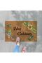 Welcome Written on It Themed Cat Decorative Door Mat for Exterior and Interior Use - 2