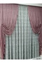 2 Wing Tulle Background Curtain, Slub Pattern, Gathered Model Background Curtain, Dried Rose - 5