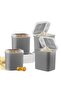 4 Pcs 4.5 Liter Vi̇pahmet Masal Series Gray Color Flour and Grain Storage Container - 3