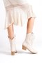 Women's Cream Skin Embroidered Cowboy Boots - 3
