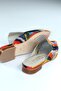 100% Silk-Genuine Leather Women's Slippers| Leather Sole| Kandinsky Squares with Circles - 5