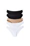 Women's Bikini Panties Corduroy (S-M-L-XL-2XL) 2 Pcs Black, 2 Pcs White, 1 Pc Powder - 6