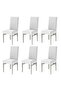 White Chair Cover Washable Lycra Flexible Elastic Chair Cover 6 Pieces