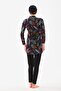 Lycra Full Covered Hijab Swimsuit with Feather Leaves - 5