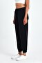 Women's Black Cotton Thick Elastic Cuffed High Waist Comfortable Jogger Sweatpants - 3