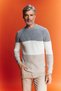 Standard Fit Striped Crew Neck Knitwear Sweater B2394Ax23Wn
