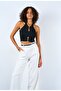 Women's Front Collar Detail Slit Design Trendy Blouse Standard - 2
