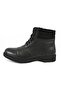 Men's Black Leather Bound Side Zipper Boots - 4