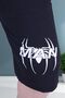 Spiderman Text Printed Wide Leg Cord Detailed Boys' Black Capri - 6
