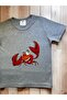 Grey Cotton Jersey Short-Sleeve T-Shirt with Red Crab Print for Boys and Girls - 5