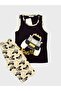 Boy's 100% Cotton Car Monster Truck Patterned Black Zero Sleeve Capri Summer Pajamas Set - 3