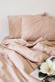 Luxury Hotel Type Double Striped Cotton Satin Duvet Cover Set with Elastic Sheets 160x200 Cappicino - 2