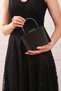 Women's Black Satin Evening Dress Clutch Portfolio Bag - 4