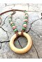 BOHEM AUTHENTIC WOODEN RING, BEAD NECKLACE 50CM - 3