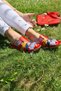 Ayvalık- Red Multicolored Genuine Leather Slippers