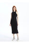 LCW Women's Crew Neck Plain Bodycon Dress