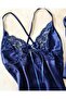 Navy Blue Silk Satin Boxed 8 Piece Giant Bridal Set 6652 - 6