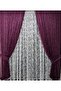 Tulle Background Curtain 2 Wings Tulle Background Curtain Lace-Up Model Ivy Pattern Plum - 2