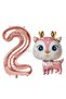 Cute Deer 2nd Birthday Balloon Set, Deer Balloon, Woodland Theme Deer Balloon and Rosegold Colored Number Balloon