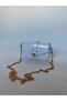 White Patent Leather Mini Women's Crisscross Straps Bag with Gold Chain Accessory Detail - Stylish Bag