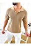 Sweat-wicking cotton t-shirt, Soft-Textured Oversized t-shirt, polo collar, relaxed fit knit t-shirt.
