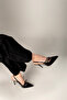 Ciza Three-Stripe Buckle Detailed Black Patent Leather Black 10 cm Women's Stiletto, High Heels - 2
