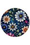 Mira Round Multicolored Leaf and Flower Detailed Decorative Carpet 5535 - 2