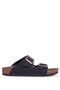 Lens Unisex Black Nubuck Two Buckle Orthopedic Summer Slippers