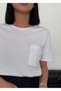 White Women's t-shirt with Embellished Embellishments, New Season Trend, Single Jersey , 100% Cotton - 3