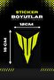 Decorative Neon Yellow Mt Logo Motor-Car Sticker Label 15x12cm (1 PIECE) - 3