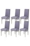 Gray Chair Cover Washable Lycra Flexible Elastic Chair Cover 6 Pieces