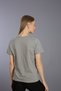Stone Color Cotton Crew Neck Short Sleeve Knitted T-shirt - 3