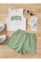 Kids Brooklyn Printed Sleeveless Crop T-Shirt and Shorts Top and Bottom Set