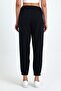 Women's Black Cotton Thick Elastic Cuffed High Waist Comfortable Jogger Sweatpants - 6