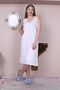 Lace Detailed Nightgown, Oversized Size, White Color, with Straps - 5