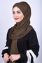 Modeled Ready Brown Combed Shawl - 3 Stripes - 3