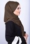 Modeled Ready Brown Combed Shawl - 3 Stripes - 2
