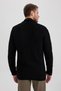 Black Standard Fit Shawl Collar Knitted Detailed Buttoned Knitwear Cardigan X7969Az23Au - 6