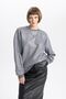 Relaxed Cut Crew Neck Metallic Sweatshirt - B5154ax23wn