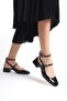 Mary Jane Black Patent Leather - Square Toe, Helmet, Short Block Heels - 2