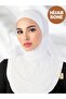 Hijab Bonnet with Neck Collar Ready-Made Practical Lycra Combed Cotton Hijab Headscarf Scarf Shawl Turban Mevlüt Prayer Prayer - 3