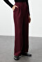 Burgundy Straight Cut Woven Fabric Trousers TWOAW22PL0321 - 4