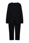 Black Men's Regular Fit Embroidered Knitted Large Size Pajama Set Tmnaw25Ai00000 - 7
