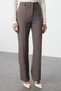 Anthracite Straight/Straight Cut High Waist Rib Stitching Woven Pants Twoss21Pl0093 - 5