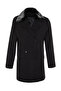 Black Regular Fit Fur Collared Winter Cashmere Coat Tmnaw21Kb0063 - 5