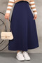 Navy Blue Scuba Flared Skirt - 5