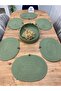 Wicker Jute Presentation Plate Mat, American Style Oval Serving Tray and Basket, Set of 7 - 2