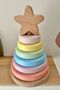 Waldorf Natural Wooden Toy Star Hanoi Tower Gift Baby Kids Room Decor Intelligence Montessori
