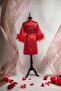 Henna Dressing Gown with Feather Sleeves, Henna Night Dressing Gown, Bride Dressing Gown - 2