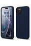 Navy Blue Liquid Inside Velvet Silicone Case for iPhone 13 Mini